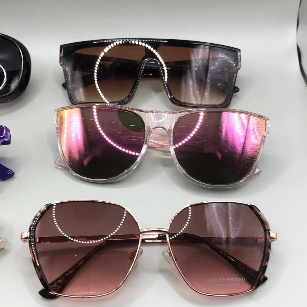 Curated bundle 9 trendy fashion sunglasses variety of brands and styles.